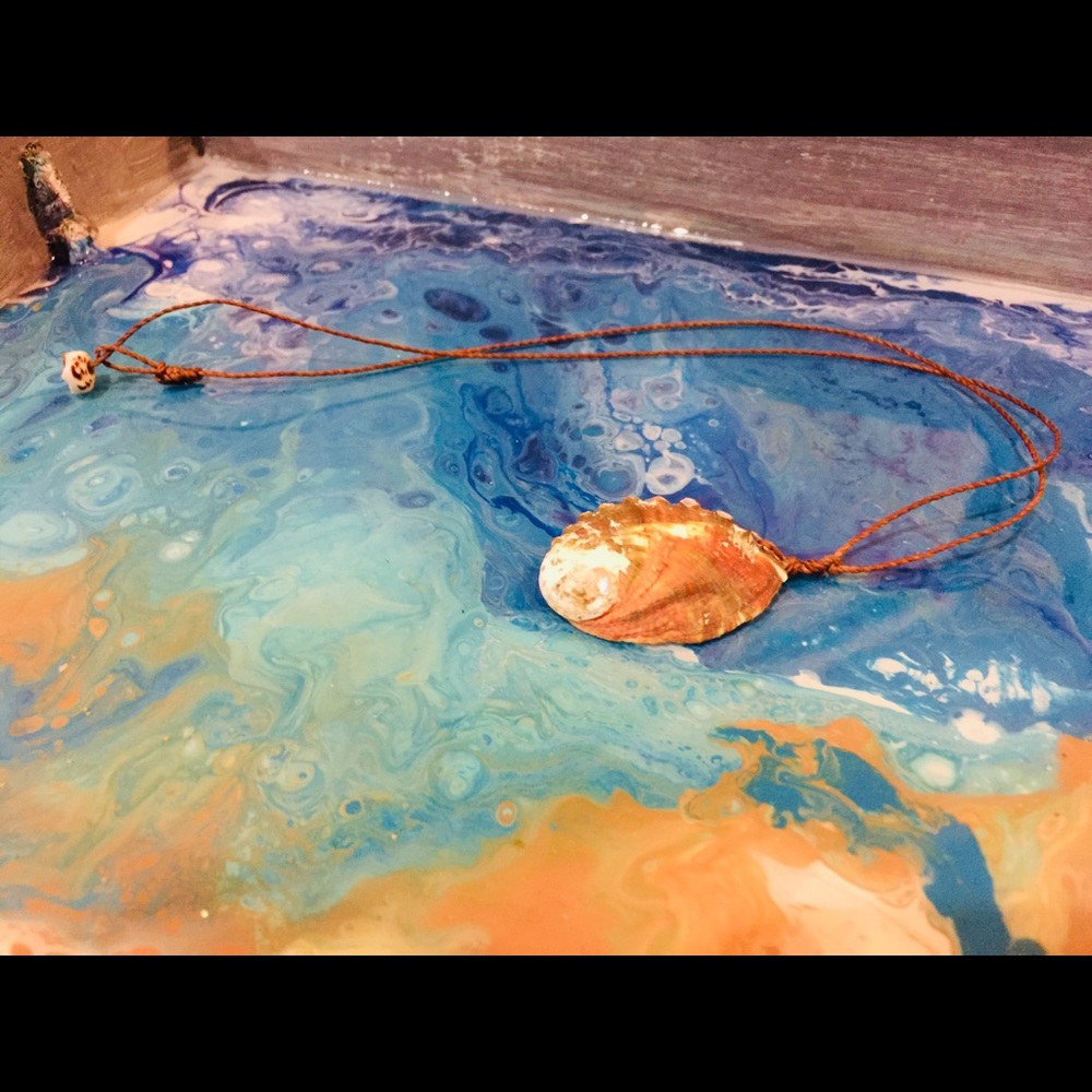 Abalone Shell Handmade Waterproof Rope Necklace - Picture 2 of 3